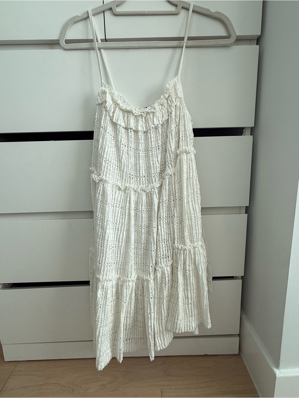Zara Cream Crochet Bralette with Fringed Hem